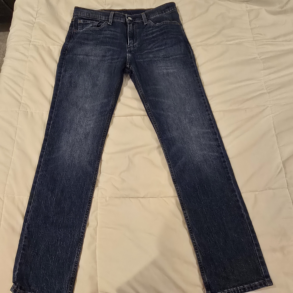 Levis 511 Jeans Mens 32x32 Blue Slim Straight Mid Rise Dark Wash Stretch Preppy